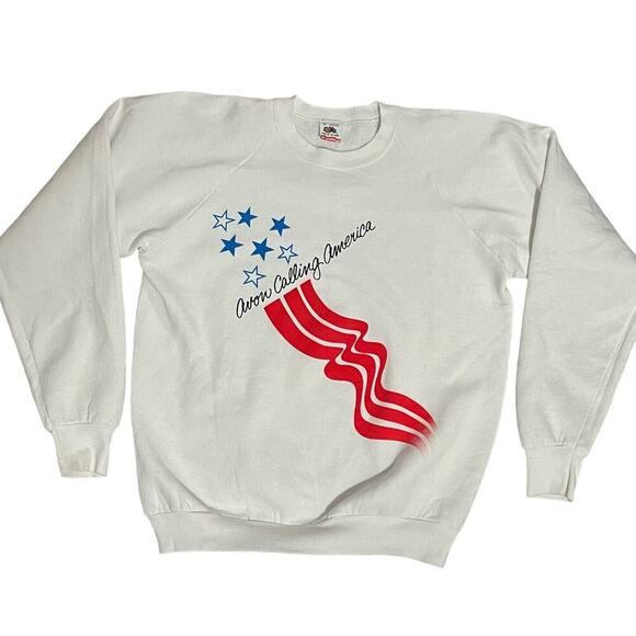 Fruit of the Loom Vintage Avon Sweatshirt Avon Calling America Size XL - Picture 1 of 8
